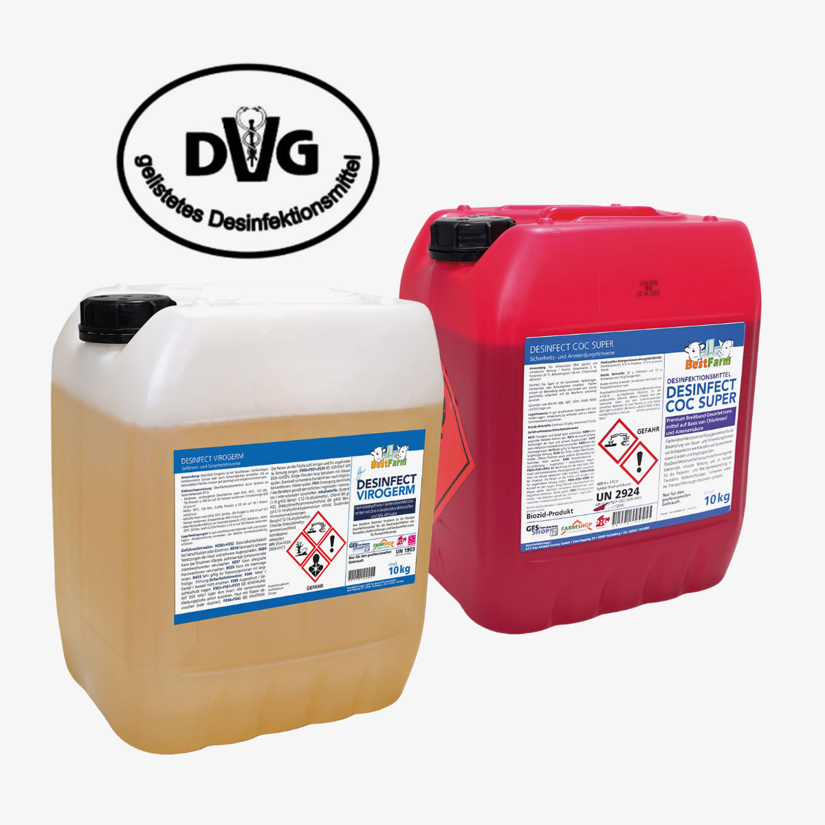 DVG-Listung für zwei BestFarm-Produkte: BestFarm Desinfect Coc Super & BestFarm Desinfect ViroGerm ausgezeichnet