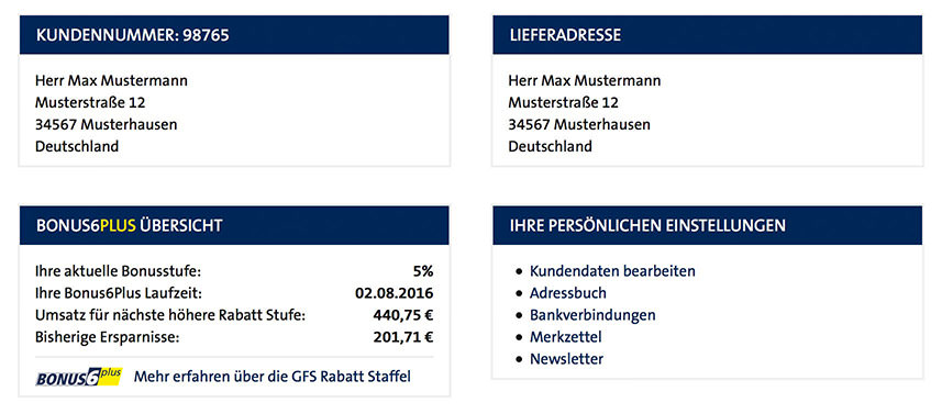 Frachtfrei ab 200 € und verbessertes Kundenkonto