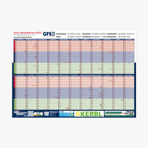 GFS Brunst- und Abferkelkalender 2026