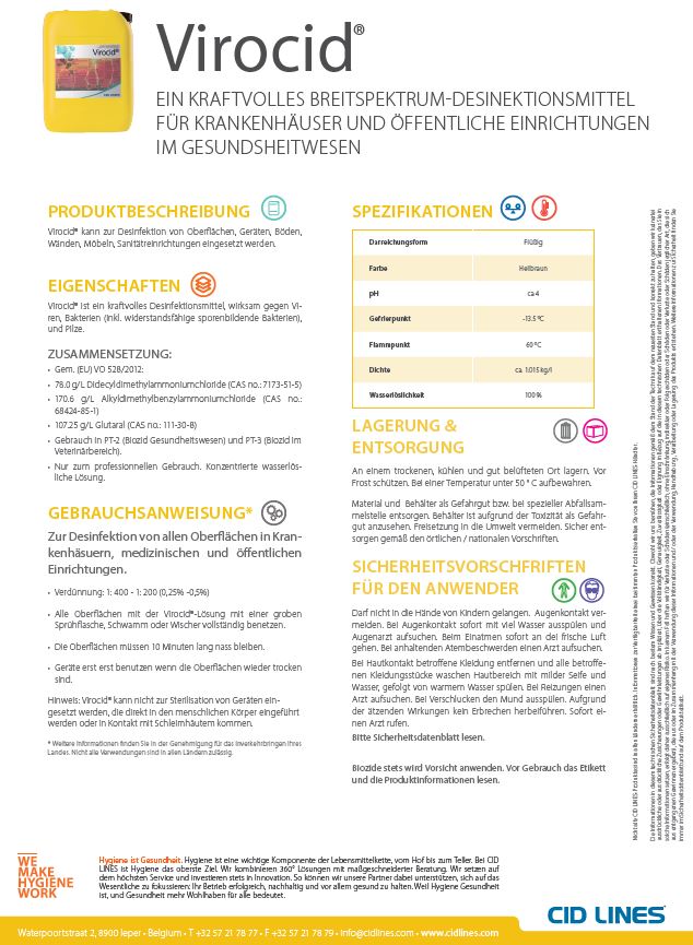 Informationen zum Virocideinsatz in der Humanmedizin