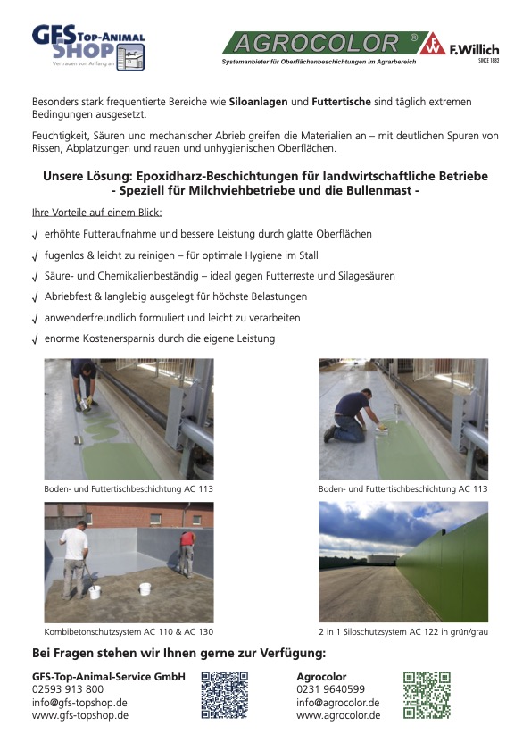 Epoxidharz-Beschichtungen für landwirtschaftliche Betriebe