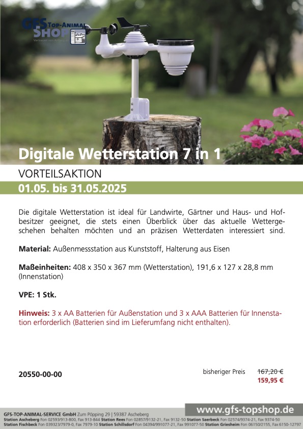 Vorteilsaktion Digitale Wetterstation 7 in 1