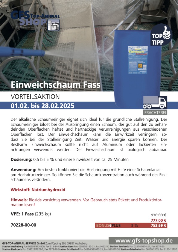 Vorteilsaktion Einweichschaum