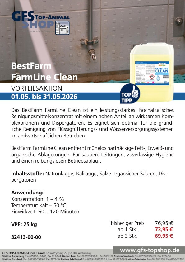 Vorteilsaktion BestFarm FarmLine Clean
