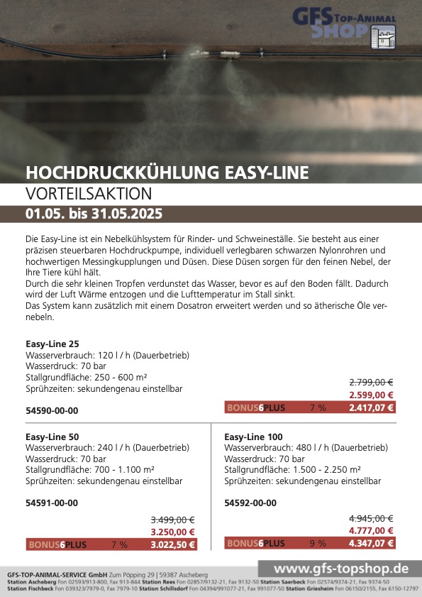 Vorteilsaktion Hochdruckkühlung EasyLine
