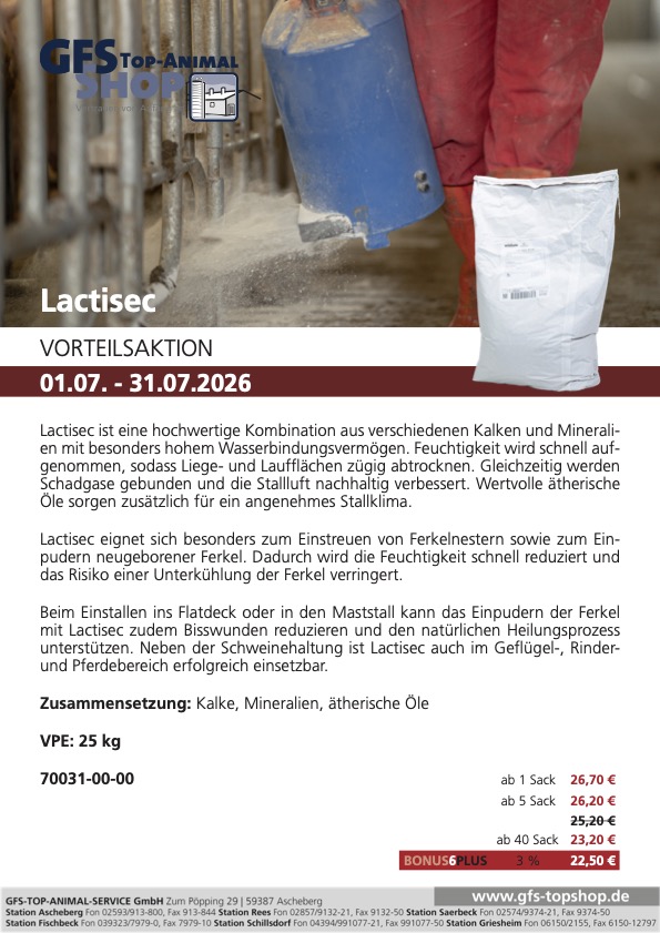 Vorteilsaktion Lactisec
