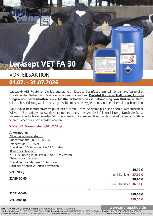 Vorteilsaktion Lerasept VET FA 30