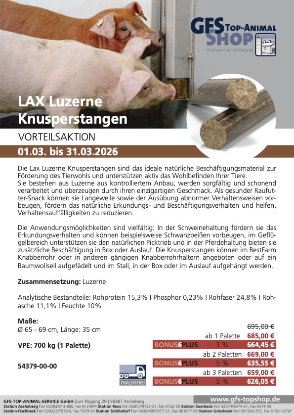 Vorteilsaktion LAX Luzerne Knusperstangen