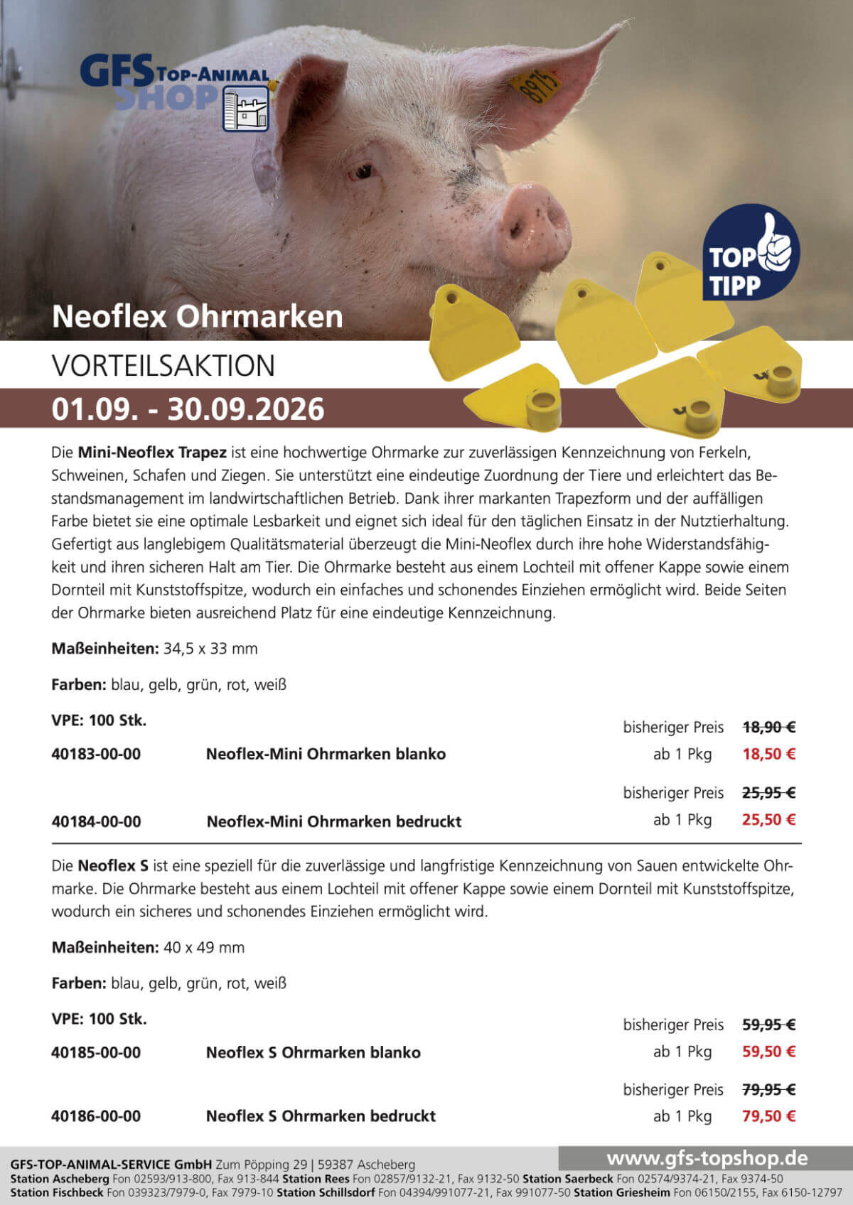 Vorteilsaktion Neoflex Ohrmarken