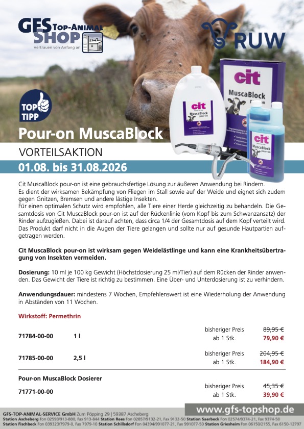 Vorteilsaktion Pour-on MuscaBlock