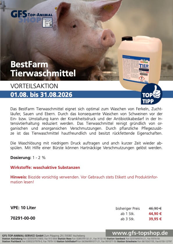 Vorteilsaktion Tierwaschmittel