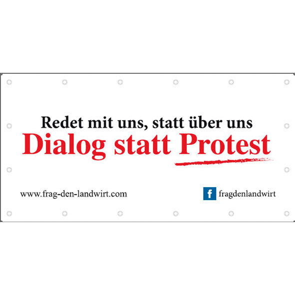 Aktionsbanner - Dialog statt Protest (3x1,5m)