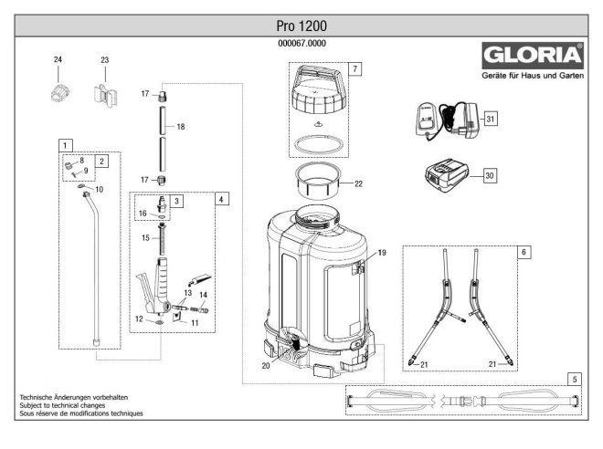 Pro 1200 Akku Rückenspritze 12 l (o. Akku) #2