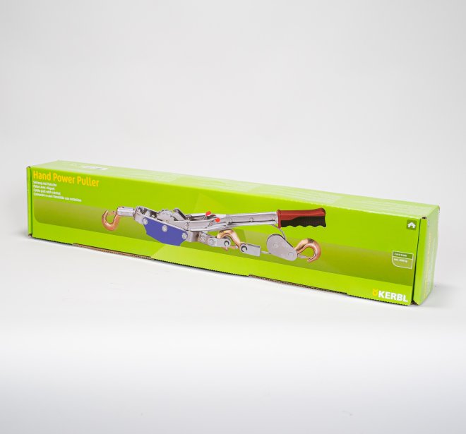 Kerbl Works Seilzug mit Ratsche Hand Power Puller, Handseilzug, Ratschenzug, 68x10x7cm, 2 Tonnen, Stahl, 360° drehbarer Stahlhaken, automatische Bremse Kerbl Works Seilzug mit Ratsche Hand Power Puller, Handseilzug, Ratschenzug, 68x10x7cm, 2 Tonnen, Stahl, 360° drehbarer Stahlhaken, automatische Bremse