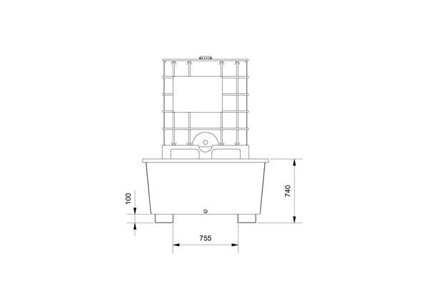 Auffangwanne für 1 x 200 Liter Fass #3