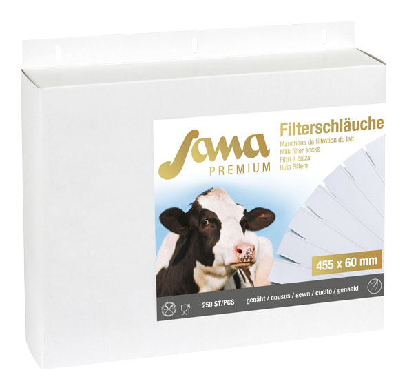 Milchfilter Sana Premium 455 x 57 genäht, 250 Stück