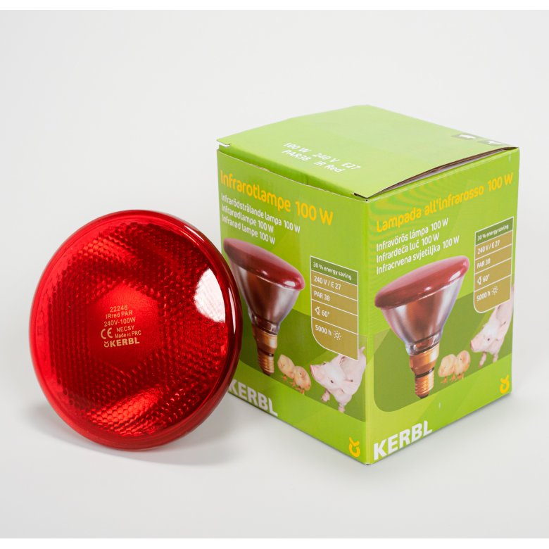 Wärmesparlampe Infrarot 100 W, rot (12 Stk)