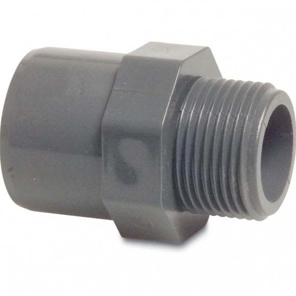 PVC Klebemuffe x AG 32/40 mm x 3/4 Zoll (10 Stück)