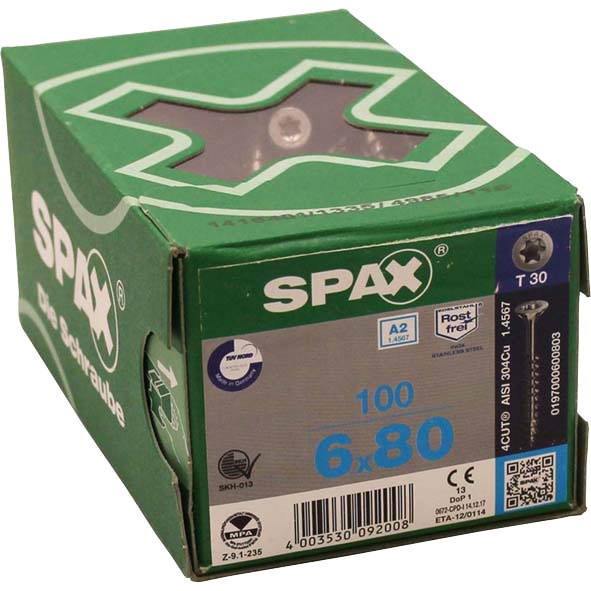 Spanplattenschr. Senkk. Torx TG A2 6x80mm 200 Stk.