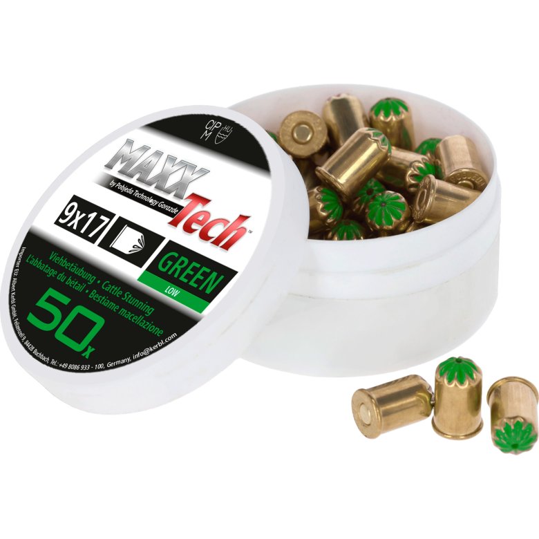Patronen Viehschussg. sehr leicht grün (50 Stk)