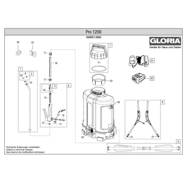 Pro 1200 Akku Rückenspritze 12 l (inkl. Akku)