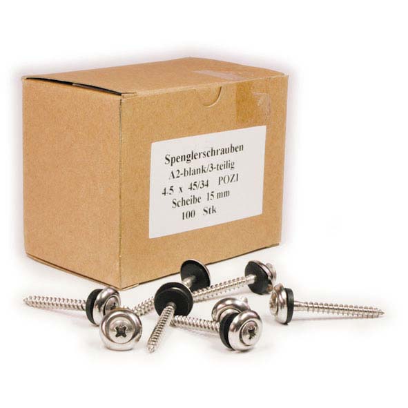 Spenglerschrauben 4,5x20 Mm Anthrazit - 100 Stück Edelstahl Mit Dichtscheibe Für Dach Und Fassade