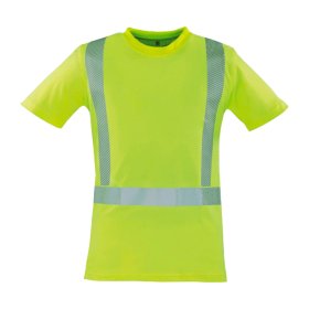 Warnschutz kurzarm Shirt, leuchtgelb