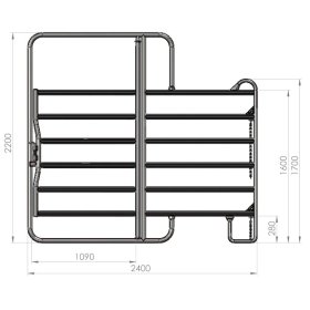 Panel Zaunelement mit Tor (2,4 m)